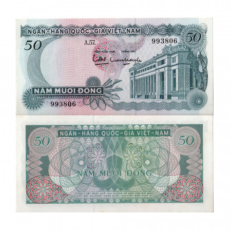 ND (1969) * Banconota Vietnam del Sud 50 Dong "National Bank" (p25a) qFDS