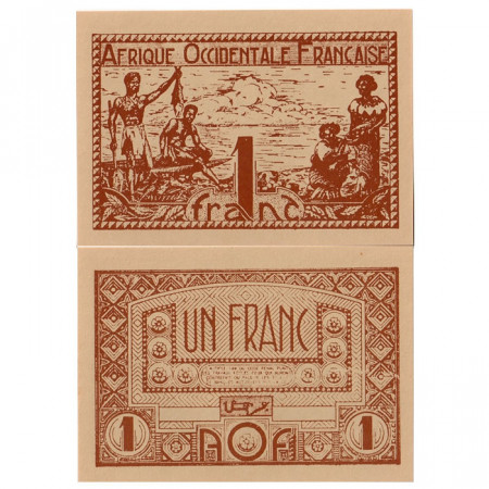 1944 * Banconota Africa Occidentale Francese 1 Franco UNC