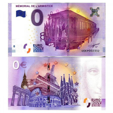 2017-1 * Banconota Souvenir Francia  Unione Europea 0 Euro "Mémorial De L'Armistice" FDS