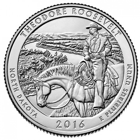 2016 * Quarto di Dollaro (25 Cents) Stati Uniti "Theodore Roosevelt NP - North Dakota" UNC