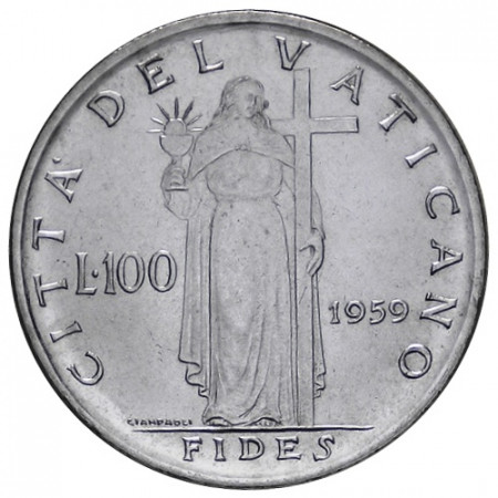 1959 * 100 Lire Vaticano Giovanni XXIII "Fides" Anno I (KM 64.1) FDC