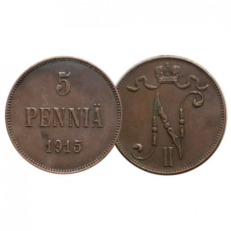 1915 * 5 Pennia FINLANDIA "Granducato - Impero Russo" (KM 15) SPL
