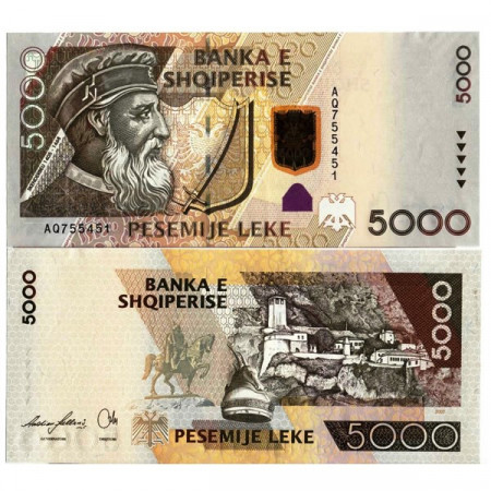 2007 * Banconota Albania 5000 Leke “Gjergi Kastrioti” (p75) qFDS