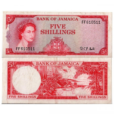 L.1960 (1964) * Banconota Giamaica 5 Shillings "Elizabeth II" (p51Ac) BB+