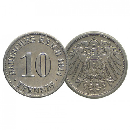 1914 A * 10 Pfennig GERMANIA "Secondo Reich - Aquila Imperiale" (KM 12) SPL