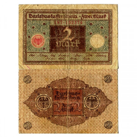 1920 * Banconota Germania 2 Mark "Weimar" (p60) MB