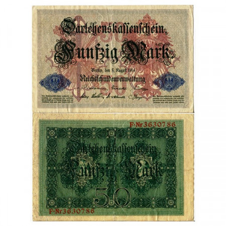 1914 * Banconota Germania Impero 50 Mark "Secondo Reich" (p49b) BB+