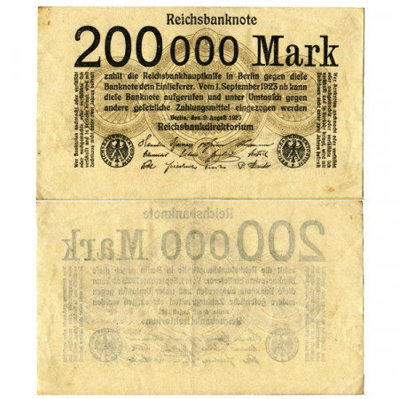 1923 * Banconota Germania Weimar 200.000 Mark "Reichsbanknote" (p100) SPL