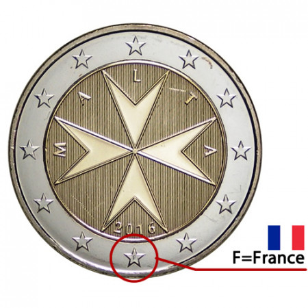 2016 * 2 Euro MALTA "Croce di Malta - Zecca di Francia" FDC