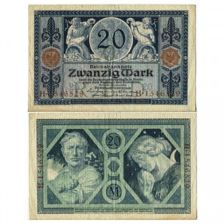 1915 * Banconota Germania Impero 20 Mark "Secondo Reich" (p63) BB