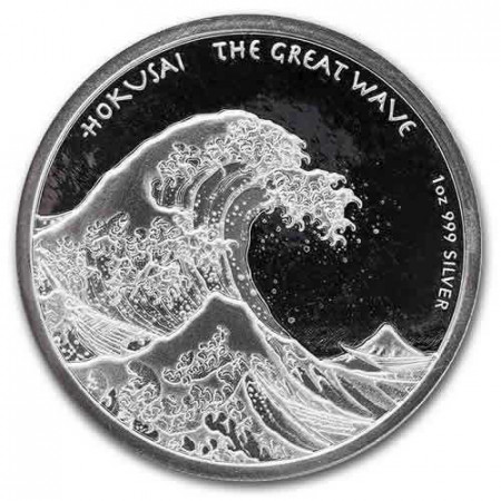 2017 * 1 Dollar Argento 1 OZ Fiji "Hokusai - The Great Wave" FDC