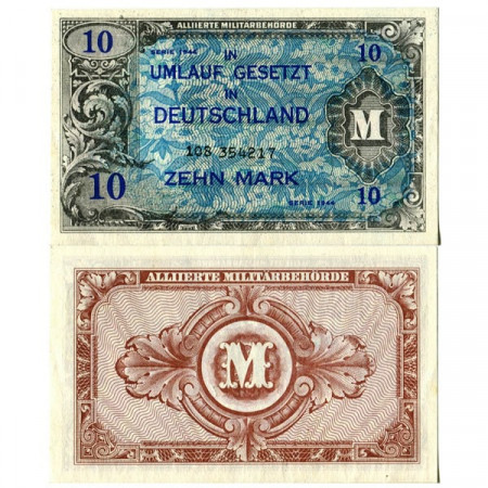 1944 * Banconota Germania 10 Mark "Military – Occupazione Alleata" (p194b) SPL