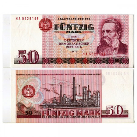 1971 (1986) * Banconota Germania DDR Repubblica Democratica 50 Mark "Friedrich Engels" (p30b) FDS