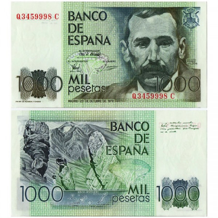 1979 (1982) * Banconota Spagna 1000 Pesetas "Benito P Galdos" (p158) qFDS