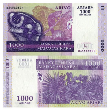 2004 * Banconota Madagascar 1000 Ariary "Vari" (p89c) FDS