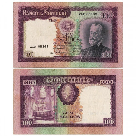 1961 * Banconota Portogallo 100 Escudos "Pedro Nunes" (p165) BB