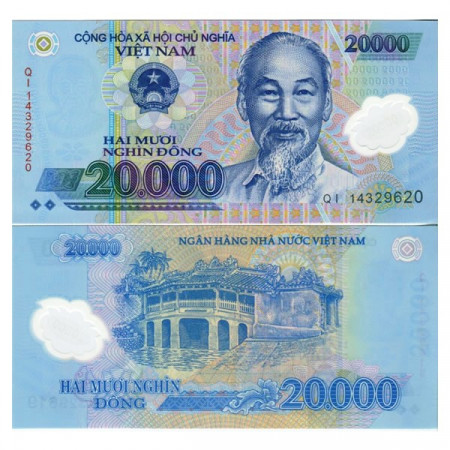 2014 * Banconota Polimera Vietnam 20.000 Dong "Ho Chi Minh" (p120f) FDS