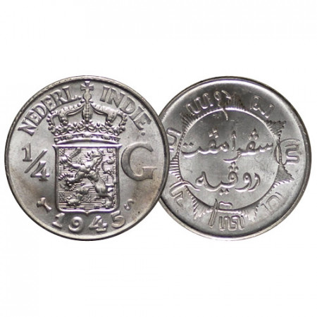 1945 S * 1/4 Gulden Argento Indie Orientali Olandesi - Netherlands East Indies (KM 319) FDC