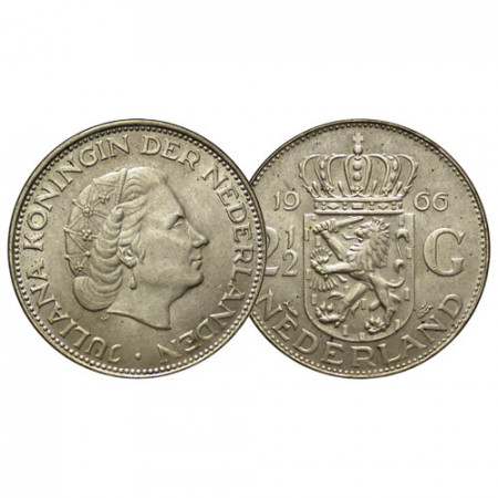 1966 * 2-1/2 (2,5) Gulden Argento Olanda - Paesi Bassi "Juliana" (KM 185) SPL