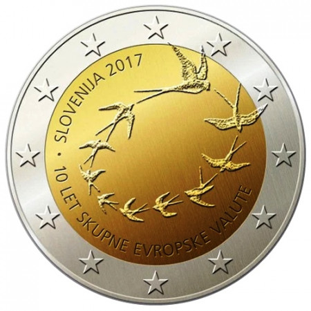 2017 * 2 Euro SLOVENIA "10º Introduzione dell’Euro" UNC