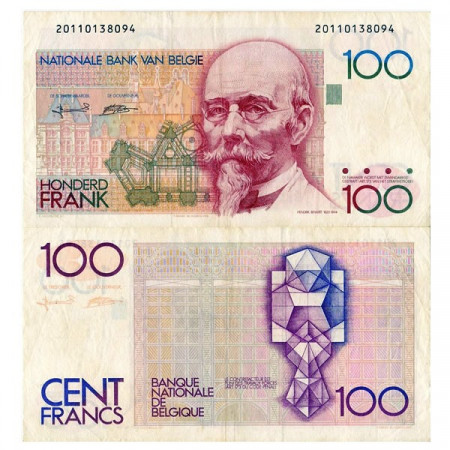 ND (1982-94) * Banconota Belgio 100 Francs "H Beyaert" (p142a) BB+