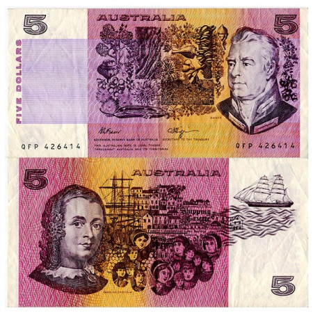 ND (1990) * Banconota Australia 5 Dollars “Sir J Banks - C Chisholm” (p44f) BB