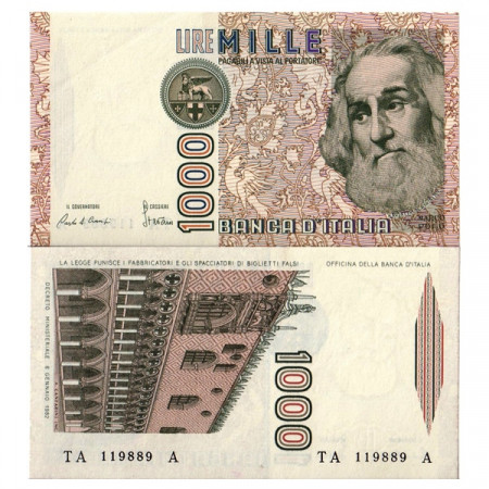 1982 A * Banconota Italia Repubblica 1000 Lire "Marco Polo" BI.727 (p109a) SPL+