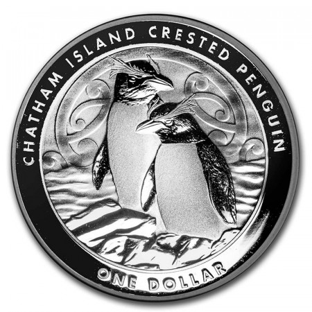 2020 * 1 Dollar Argento 1 OZ Nuova Zelanda "Chatham Island Crested Penguin" FDC