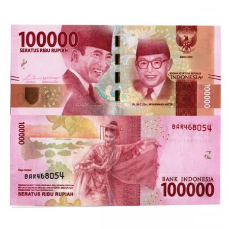 2016 * Banconota Indonesia 100.000 Rupiah "National Heroes - Sukarno, Hatta" (pNew) FDS