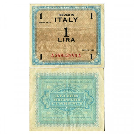 1943 * Banconota Italia 1 AM Lira "Occupazione Americana" (A 1100 pM10b) BB+