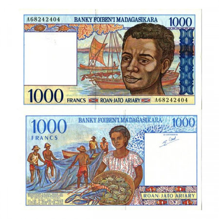 ND (1994) * Banconota Madagascar 1000 Francs = 200 Ariary "Fisherman" (76b) FDS