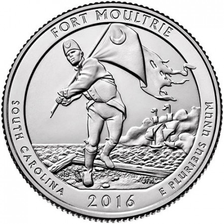 2016 * Quarto di Dollaro (25 Cents) Stati Uniti "Fort Moultrie - South Carolina" UNC