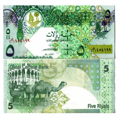 ND (2008) * Banconota Qatar 5 Riyals "Antelopes - Camel" (p29) FDS