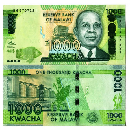 2016 * Banconota Malawi 1000 Kwacha "Dr. Hastings K Banda" (p67) FDS