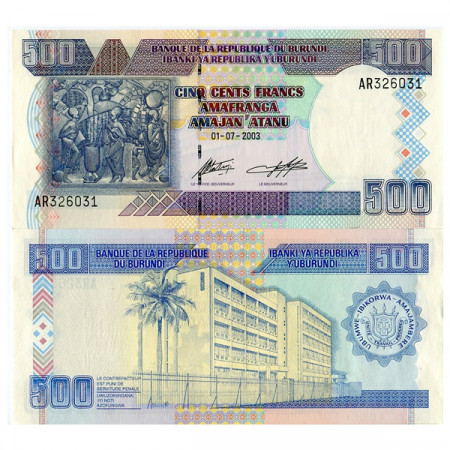 2003 * Banconota Burundi 500 Francs "Native Painting" (p38c) FDS