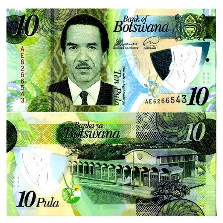 2018 * Banconota Polimera Botswana 10 Pula "President S Ian Khama" (pNew) FDS