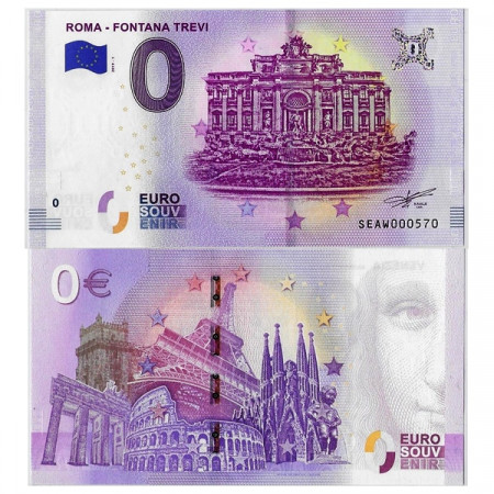 2019-1 * Banconota Souvenir Italia Unione Europea 0 Euro "Roma - Fontana Trevi" FDS