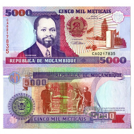 1991 * Banconota Mozambico 5000 Meticais "Samora M Machel" (p136) FDS