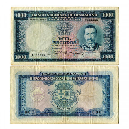 1953 * Banconota Mozambico 1000 Escudos "Mousinho de Albuquerque" (p105) qBB