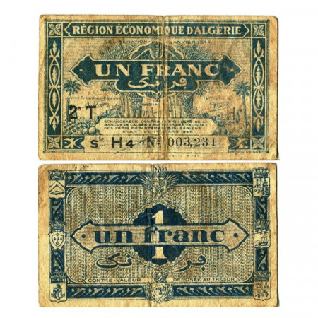 L.1944 * Banconota Algeria 1 Franc "Amministrazione Francese" (p101) MB