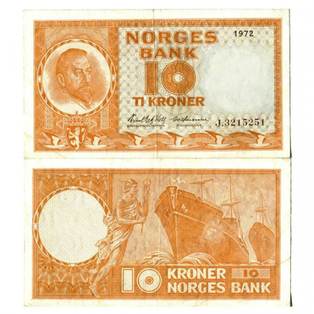 1971-73 * Banconota Norvegia 10 Kroner "C Michelsen" (p31f) BB+