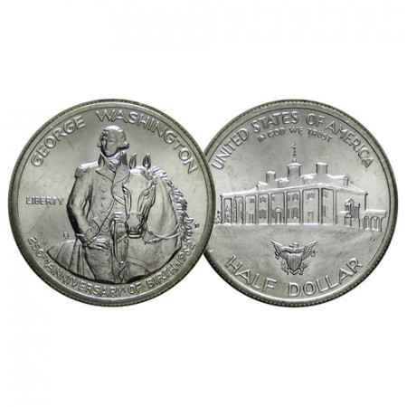 1982 D * Half 1/2 Dollar Argento Stati Uniti "250° George Washington" (KM 208) FDC