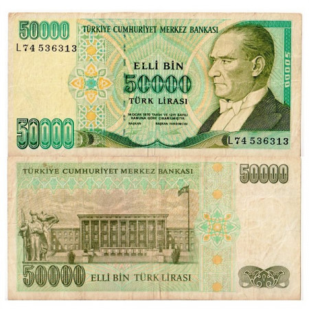 L.1970 (1995) * Banconota Turchia 50.000 Lira "Kemal Atatürk" (p204) qBB