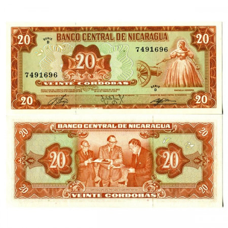D.1978 * Banconota Nicaragua 20 Cordobas "Rafaela Herrera" (p129) FDS