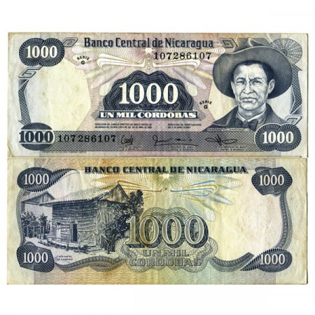 L.1985 (1987) * Banconota Nicaragua 1000 Cordobas "General Sandino" (p145) BB