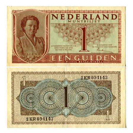 1949 * Banconota Olanda - Paesi Bassi 1 Gulden "Queen Juliana" (p72) SPL