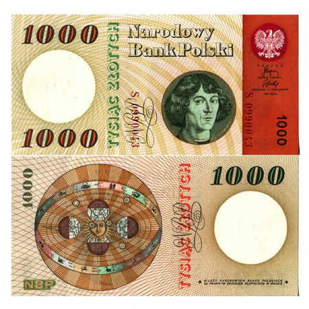 1965 * Banconota Polonia 1000 Zlotych "Nicolaus Copernicus" (p141a) FDS