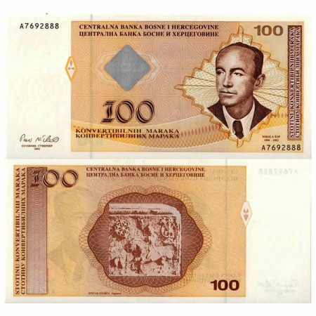 2002 * Banconota Bosnia-Erzegovina 100 Convertible Maraka "N Sop" (p69b) FDS