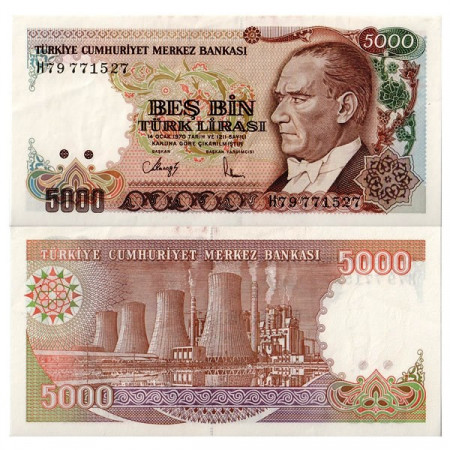 L.1970 (1990) * Banconota Turchia 5000 Lira "Kemal Atatürk" (p198) SPL