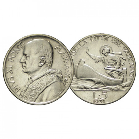 1931 X * 5 Lire Argento Vaticano "Pio XI - San Pietro" (KM 7 G 22) BB+